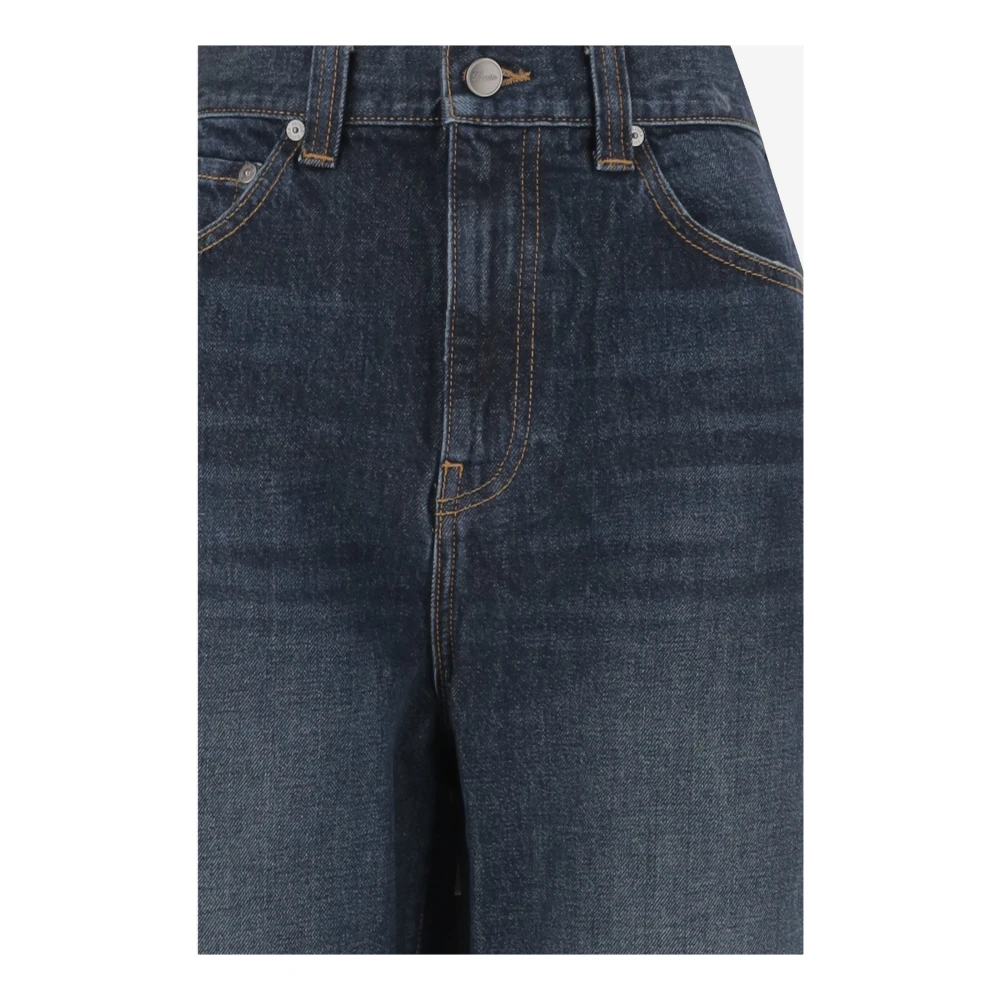 Khaite Wijde Pijp Katoen Denim Jeans Blue Dames