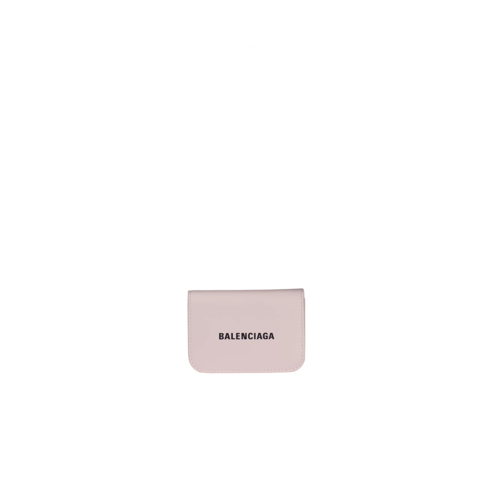 Balenciaga Roze leren mini portemonnee met logo Pink Dames