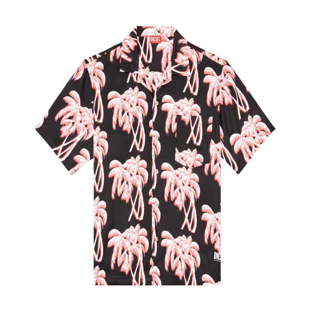 Diesel Ruimvallende Palm Print Shirt Multicolor Heren