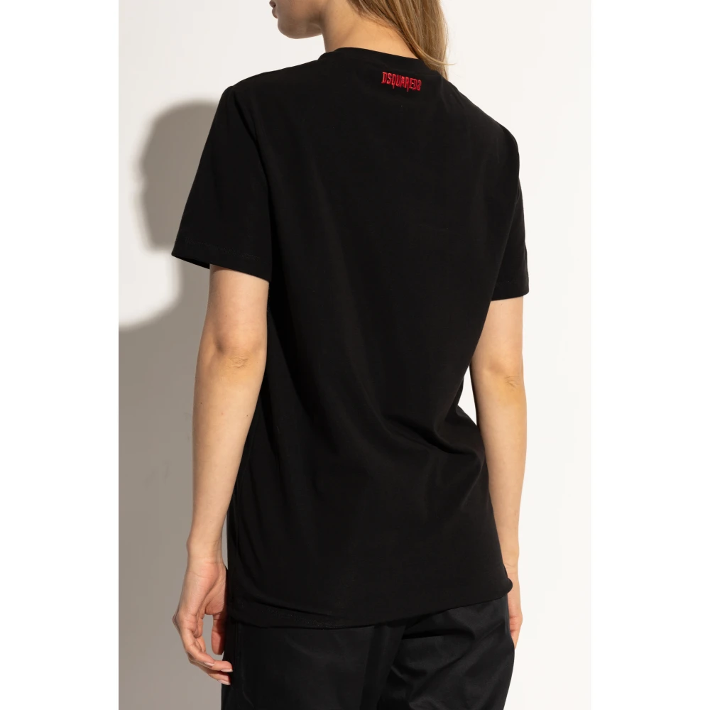 Dsquared2 T-shirt uit de ondergoedcollectie Black Dames