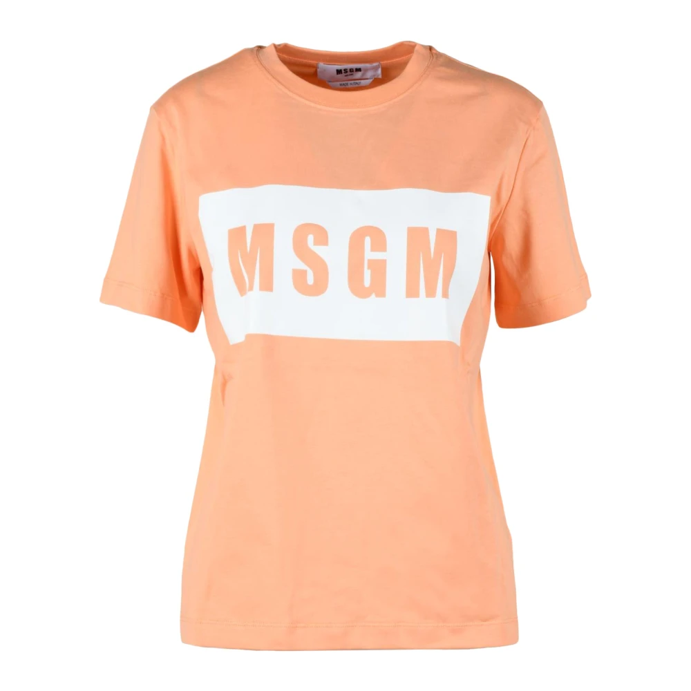 Msgm Katoenen T-shirt met Stijlvol Ontwerp Pink Dames