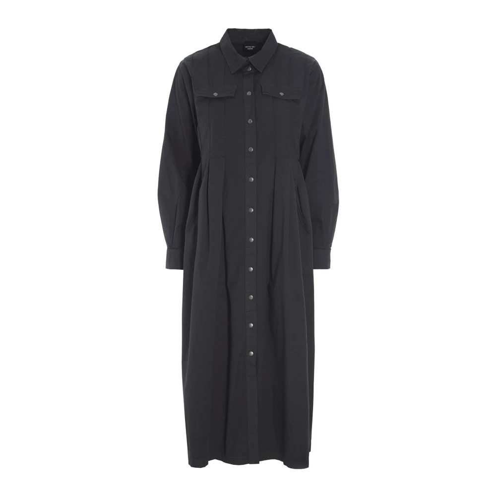 Bitte Kai Rand Zwarte Katoenen Jurk Senmei Stijl Black Dames