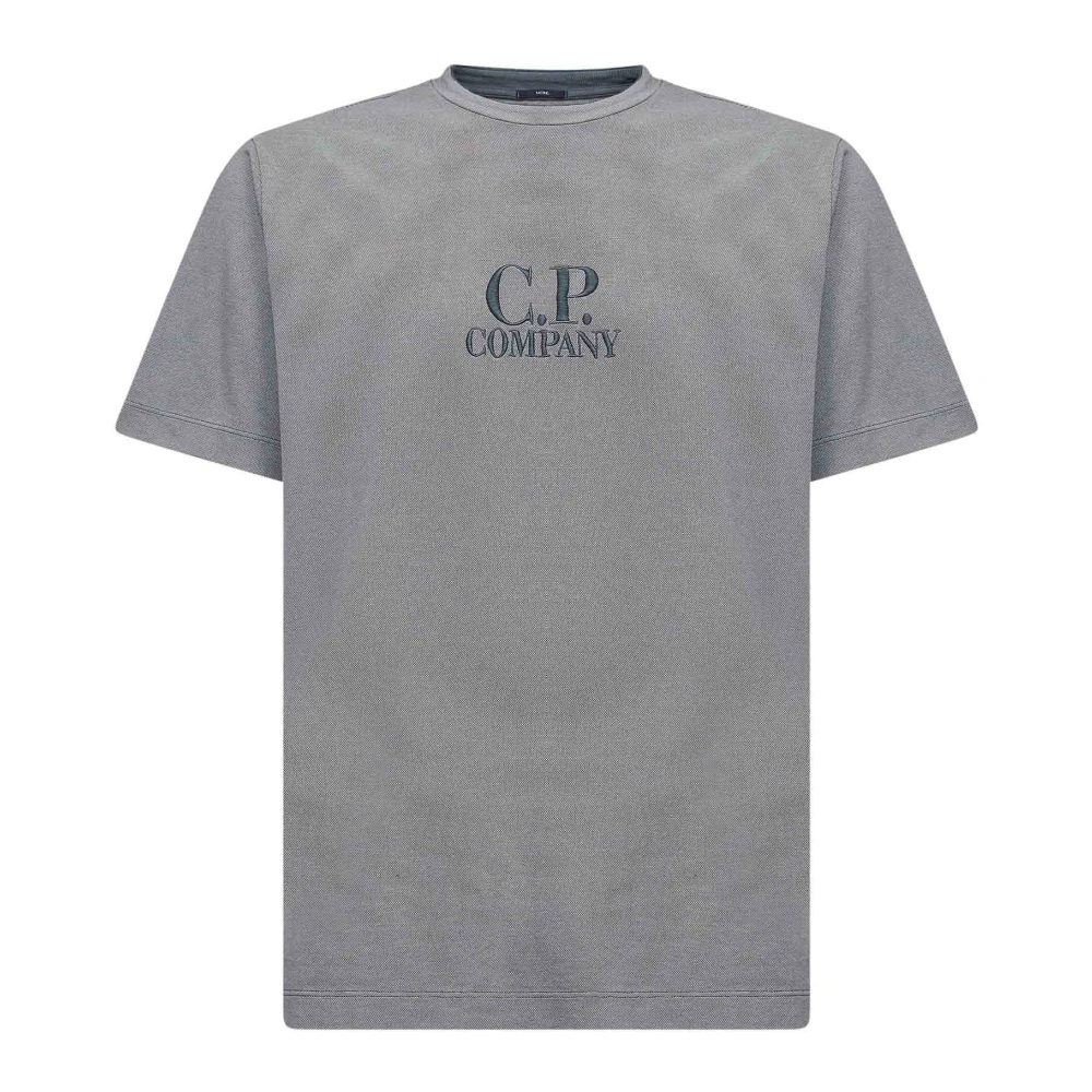 C.p. Company Men's Gray T-Shirts, Xs, Tacting Piquet Embroidery T-Shirt