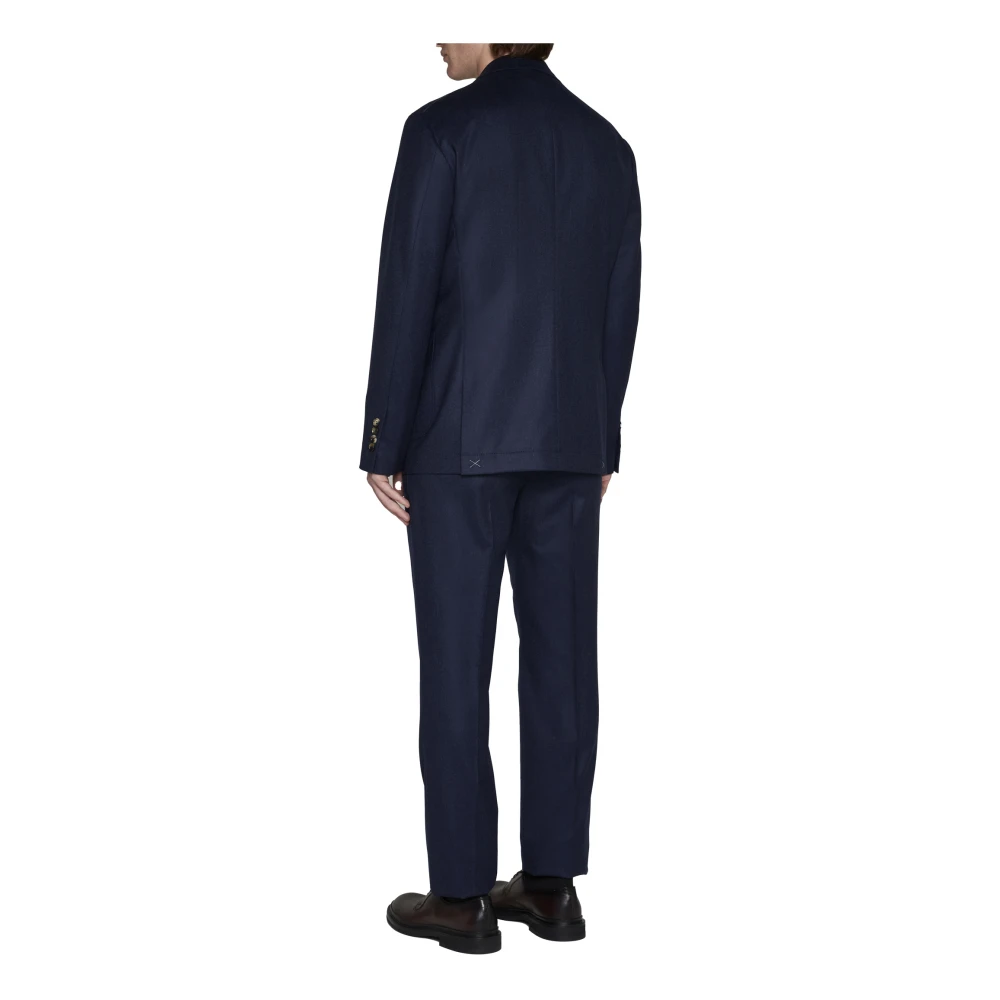 BRUNELLO CUCINELLI Blauwe Wollen Blazer Enkelrij Stijl Blue Heren