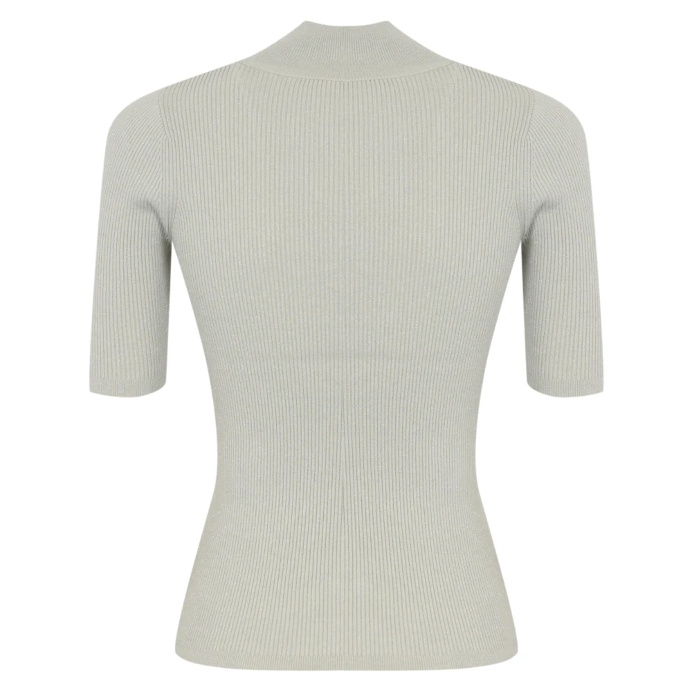 Max Mara Geribbelde trui met Lurex-details Gray Dames