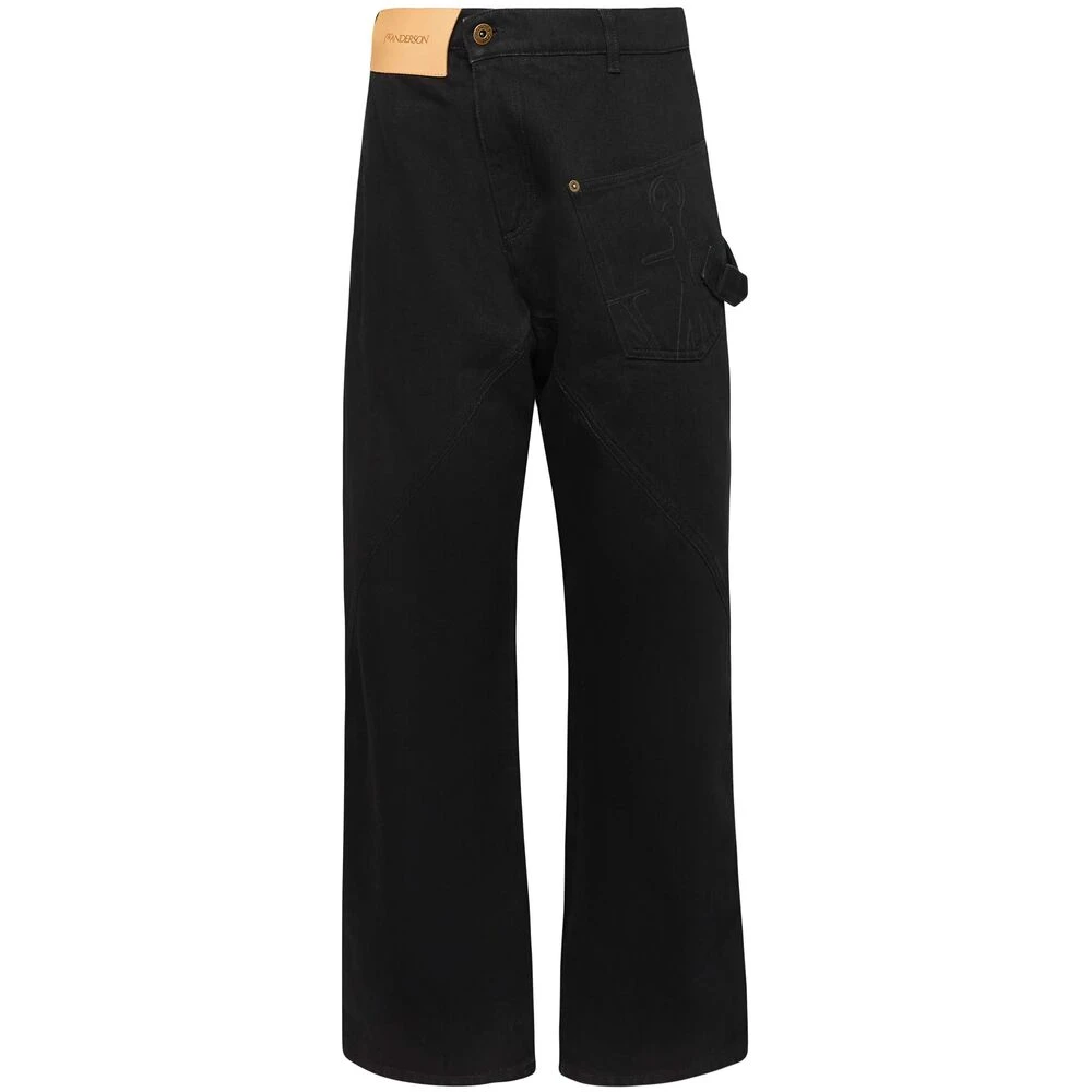 JW Anderson Zwarte Jeans met Logo en Knopen Black Dames