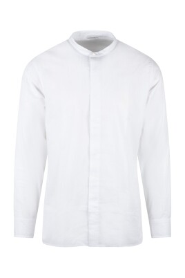 mandarin-collar-striped-cotton-shirt