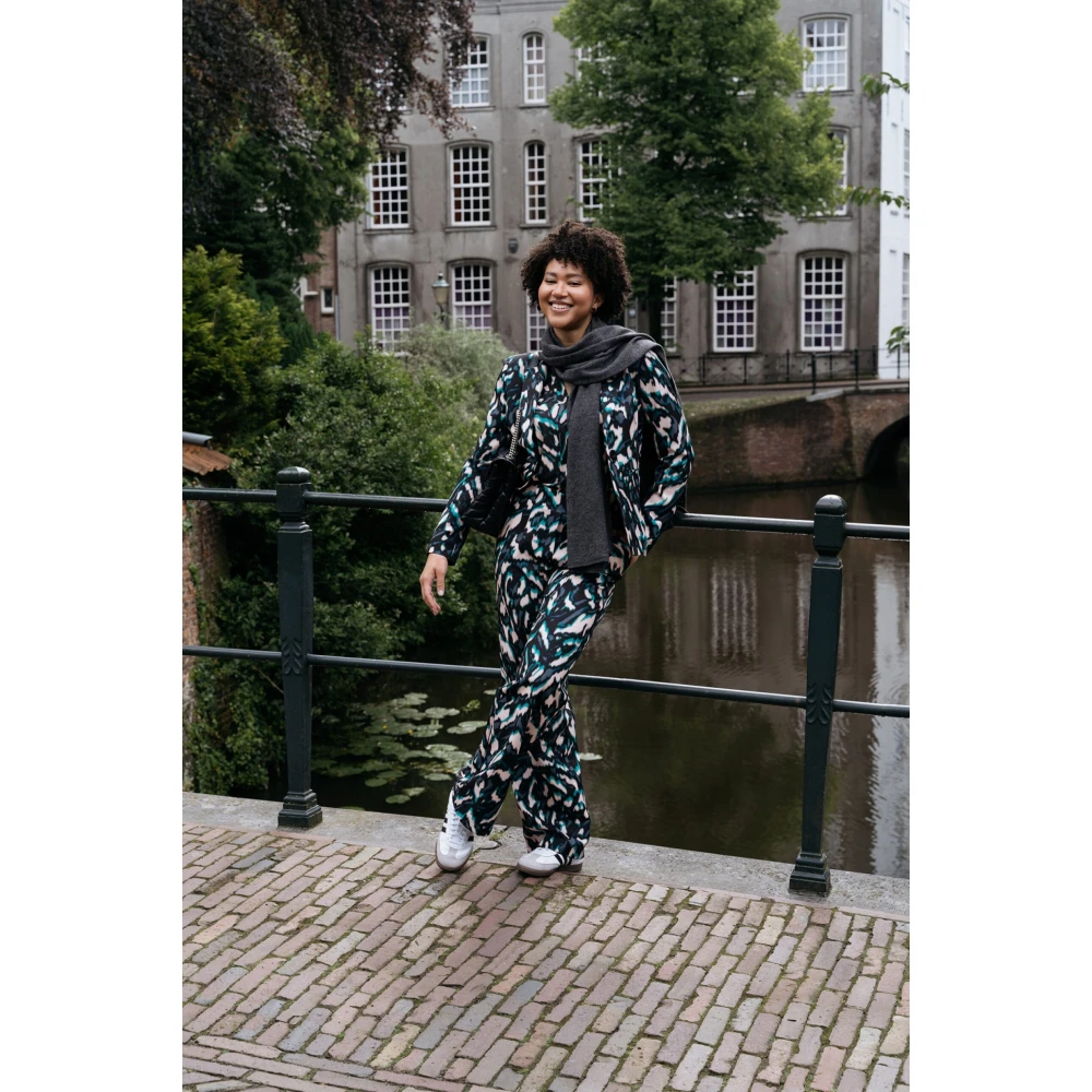 &Co Woman Wijde Bruin Suède Broek Multicolor Dames