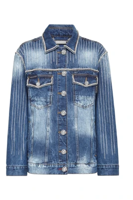 Crystal Fringe Denim Jacket