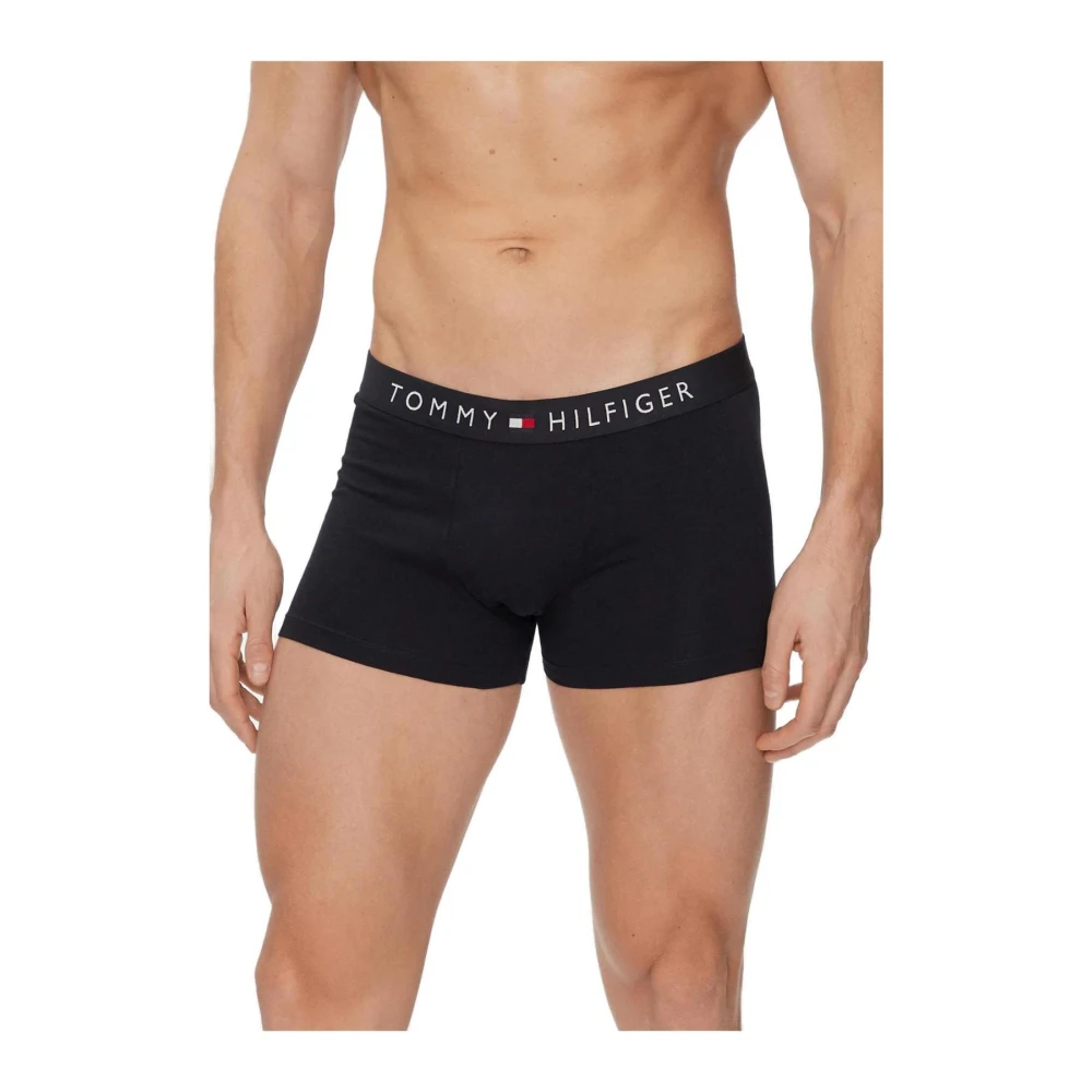 Tommy Hilfiger Blauw Bedrukte Katoenen Boxershorts Blue Heren