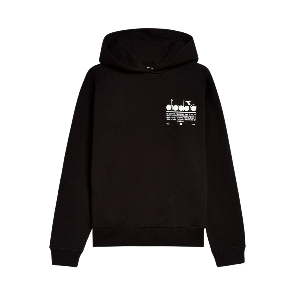 Diadora Women's Black Hoodies,, Unisex Hoodie Manifesto Medium