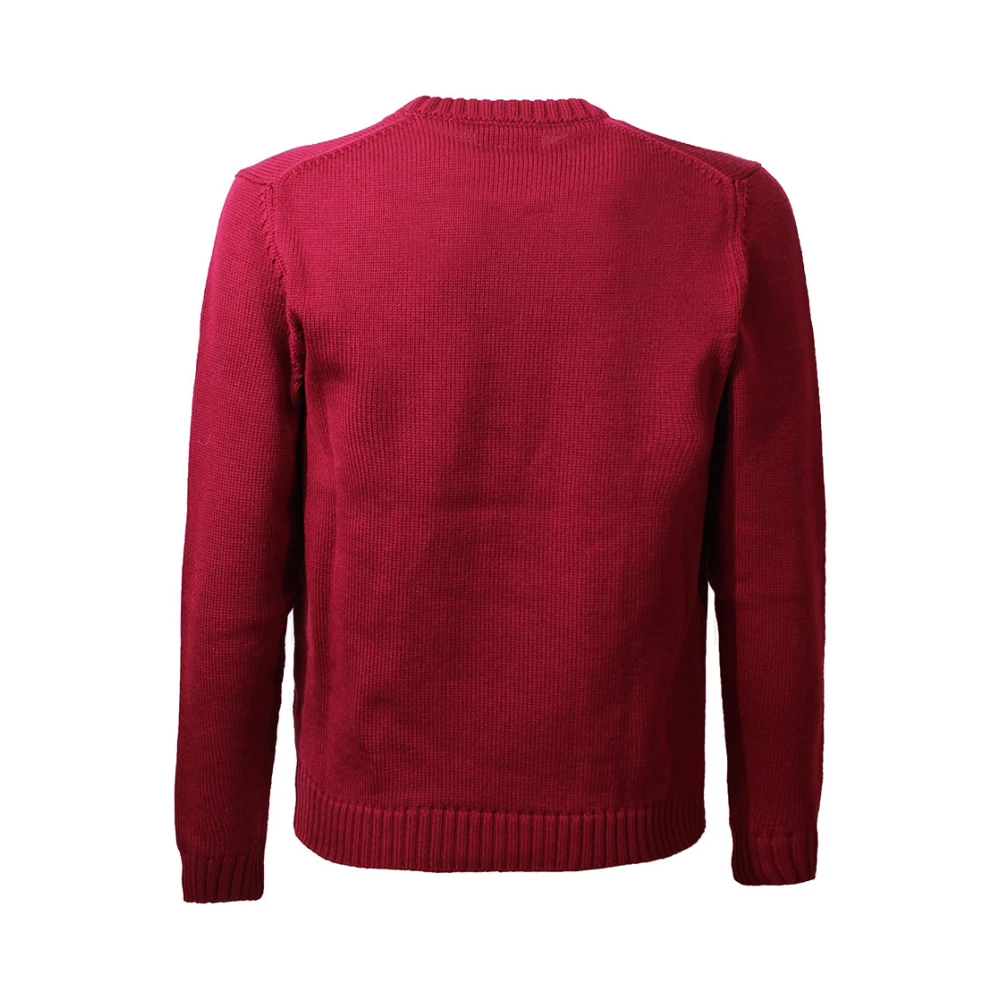 Zanone Rode Wol Crew-Neck Sweater Red Heren