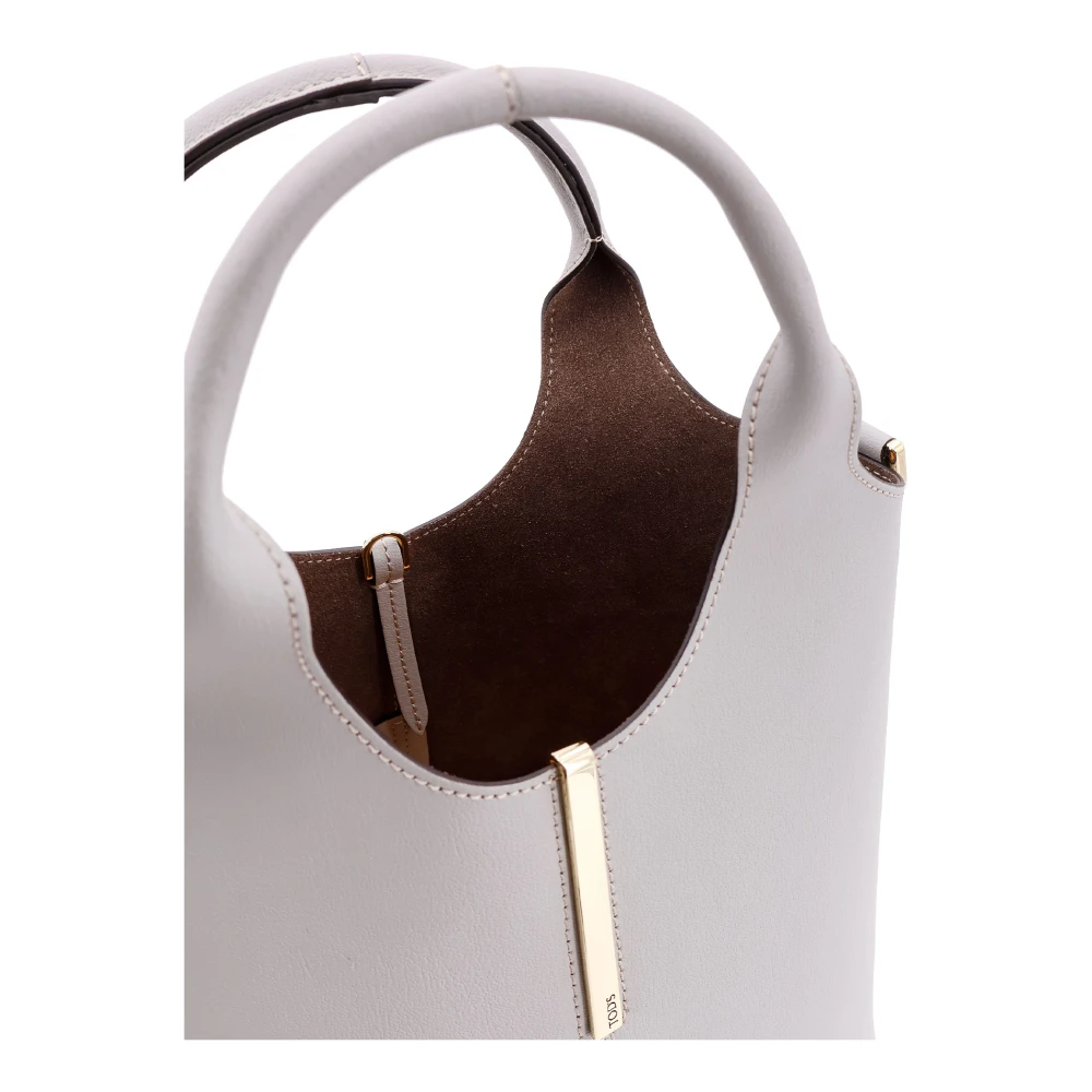 TOD'S Leren handtas met metalen detail Gray Dames