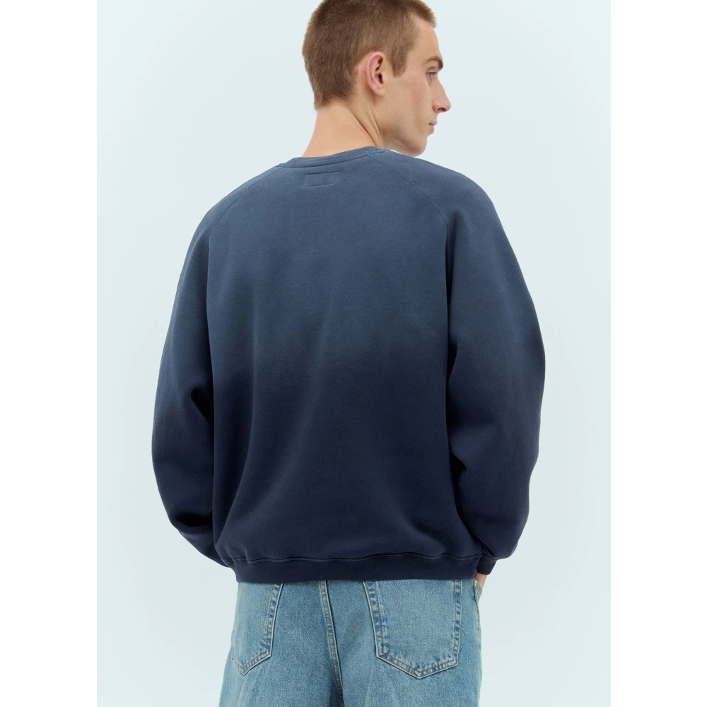 Stüssy Gradient Logo Print Sweatshirt Blue Heren