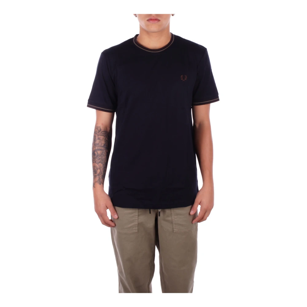 Fred Perry Men's Black T-Shirts, S, Logo Front T-Shirt