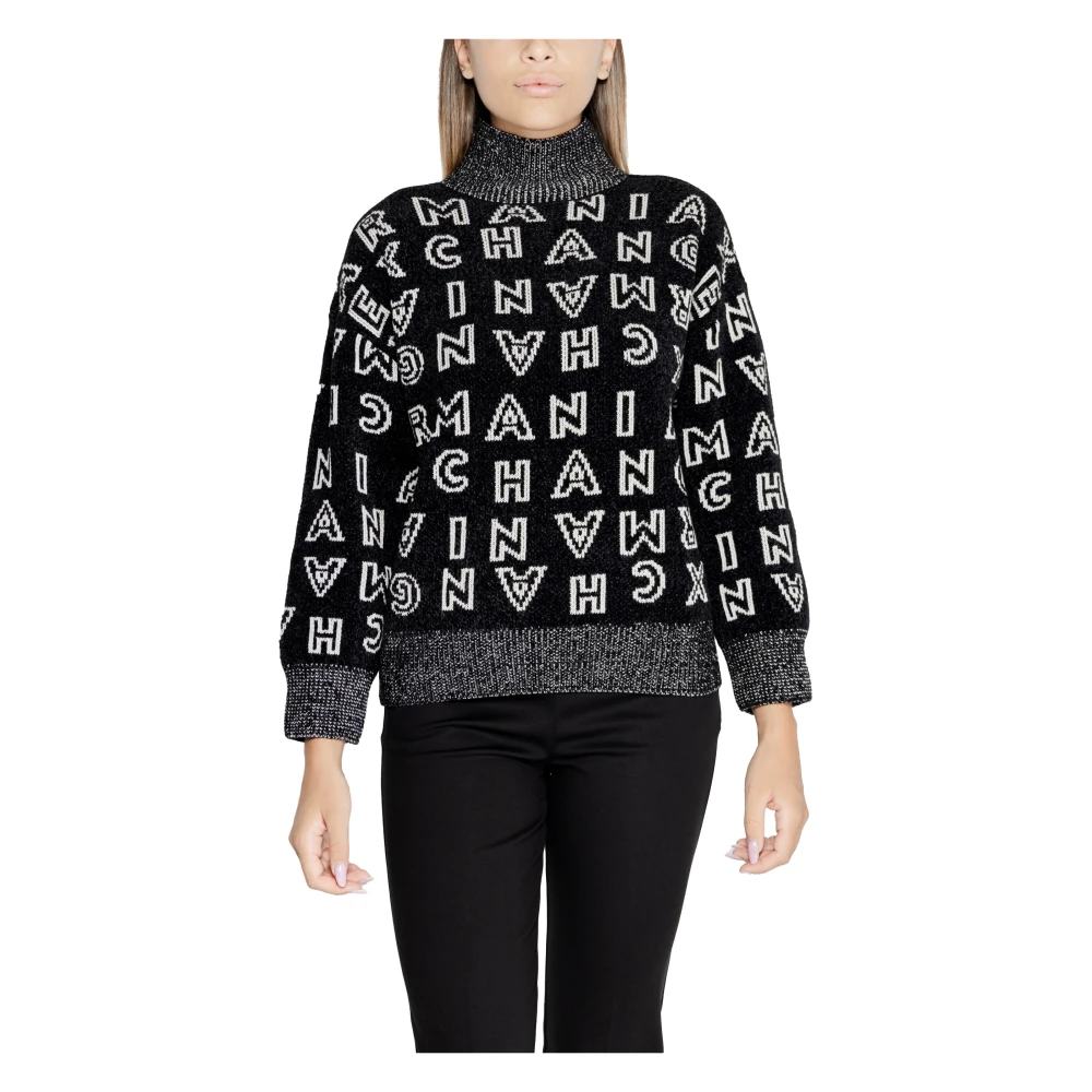 Armani Exchange Wintertrui met turtleneck en logo detail Black Dames