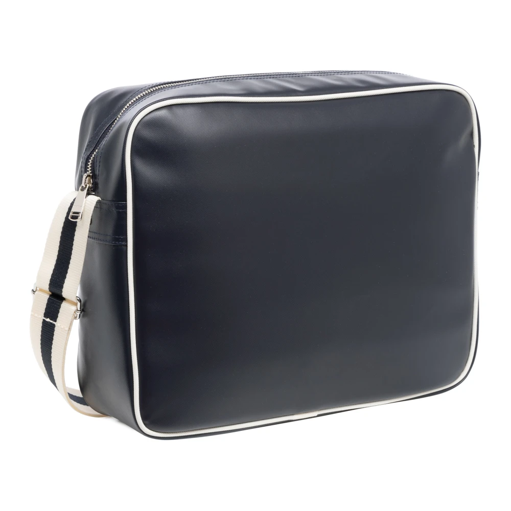 Fred Perry Geborduurde Crossbody Tas met Verstelbare Band Blue Heren