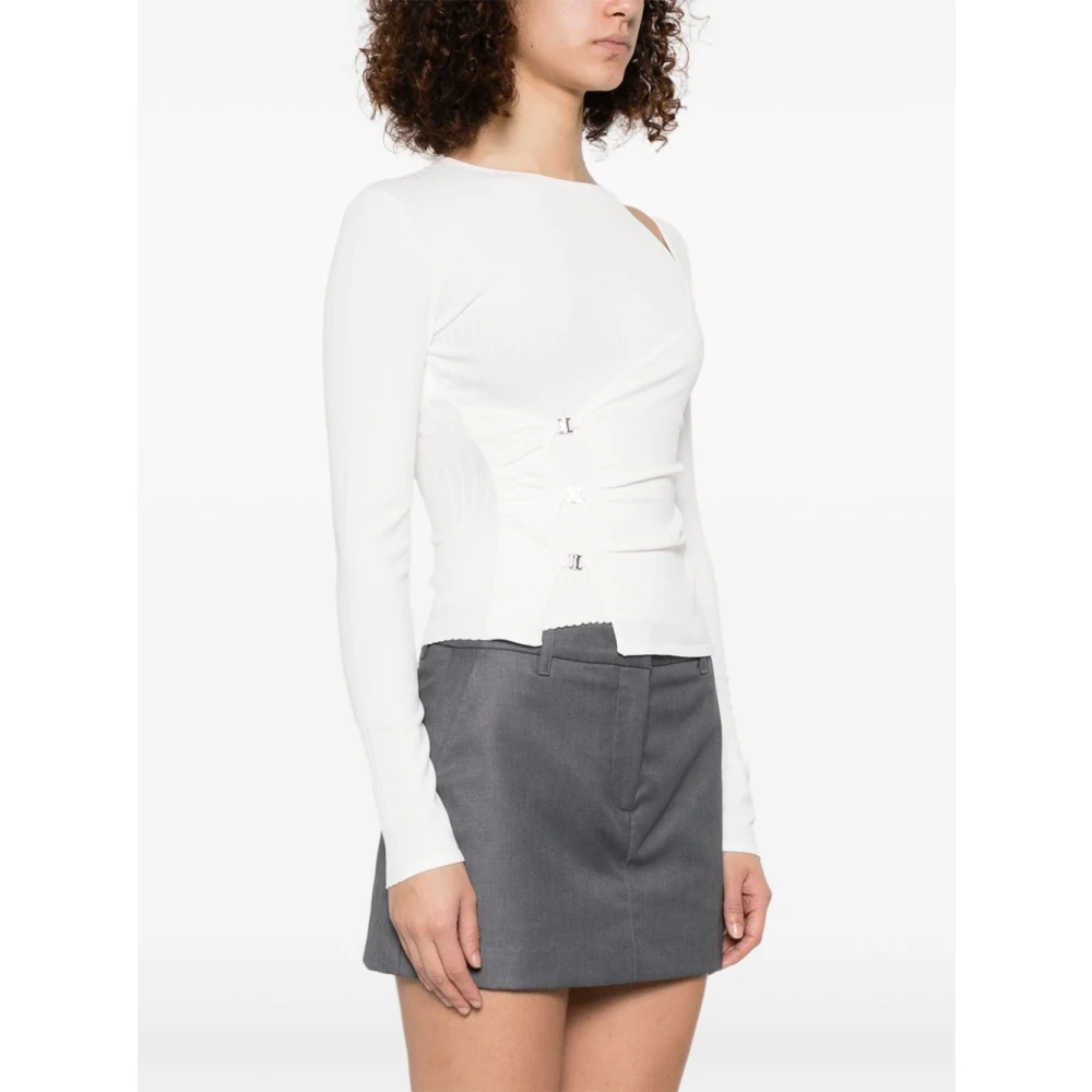 pinko Witte Viscose Polyester Sweater White Dames