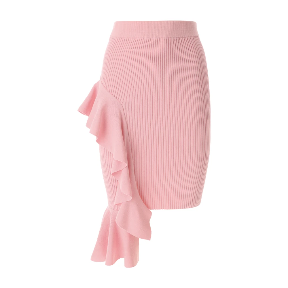 Moschino Roze Hoge Taille Ruffle Rok Pink Dames