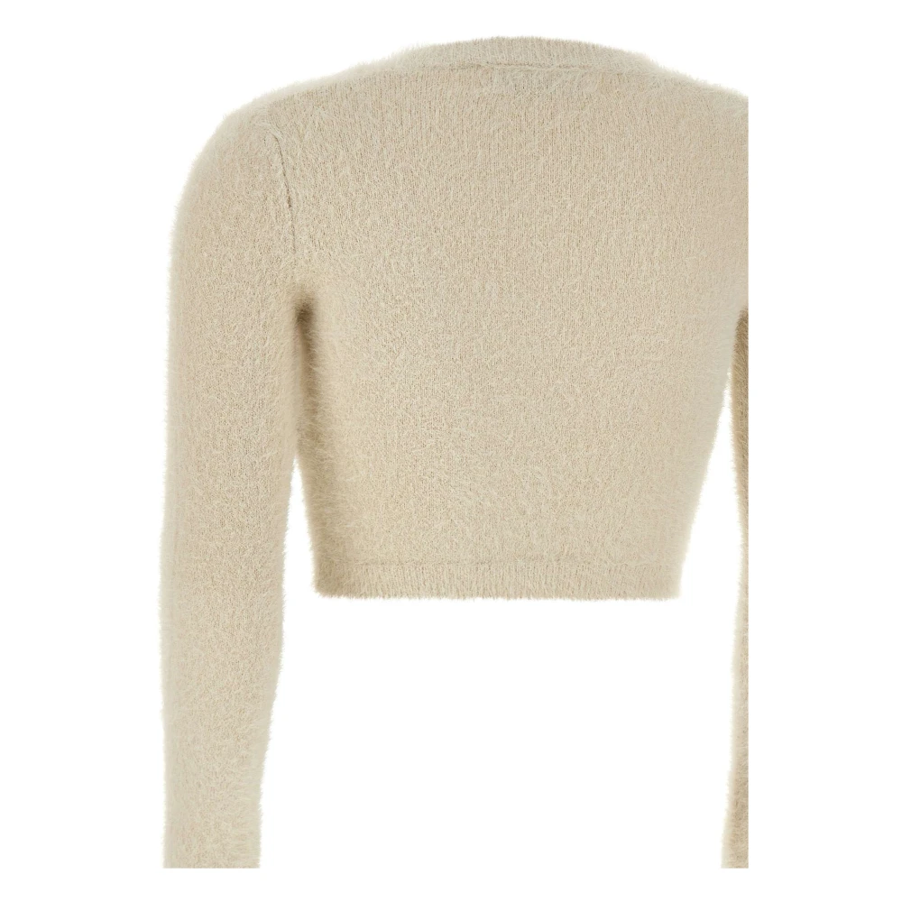 Fiorucci Zachte Pluche Vest Beige Lange Mouwen White Dames