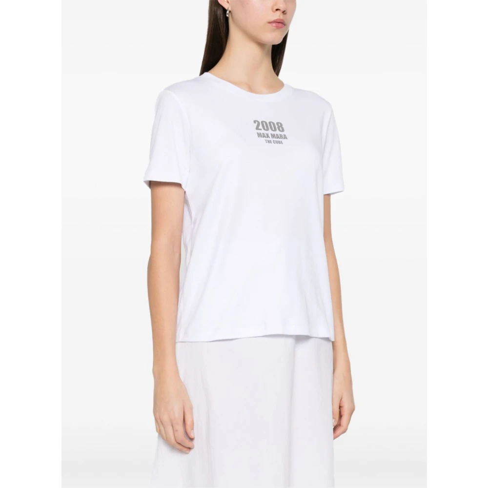 Max Mara Witte T-shirts en Polos met Logo Print White Dames