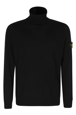 Turtlenecktröja med ribbade muddar