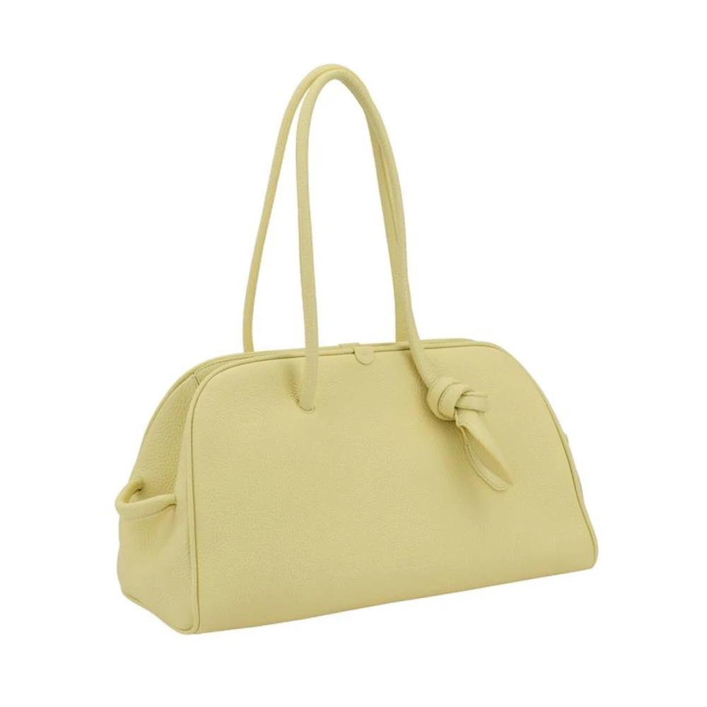 Jacquemus Stijlvolle leren schoudertas met strikdetail Yellow Dames