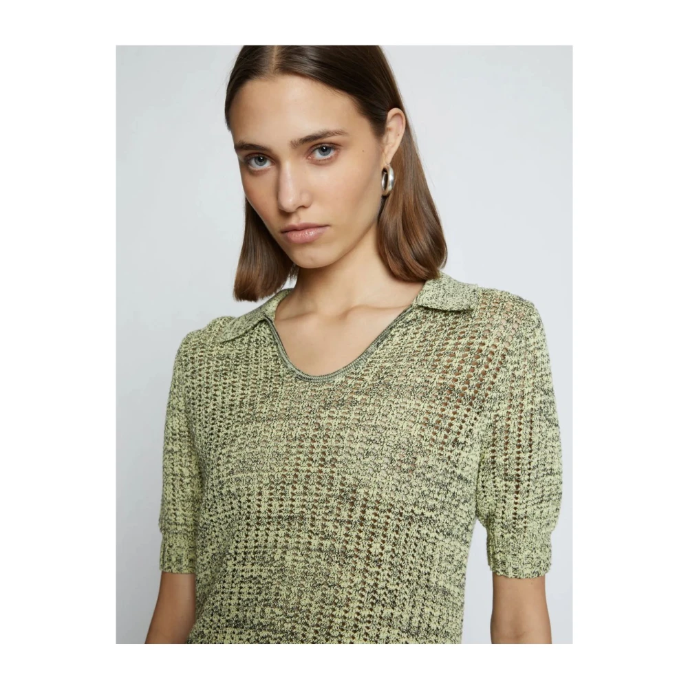 Proenza Schouler Luxe Zijde Katoen Polo Top Green Dames