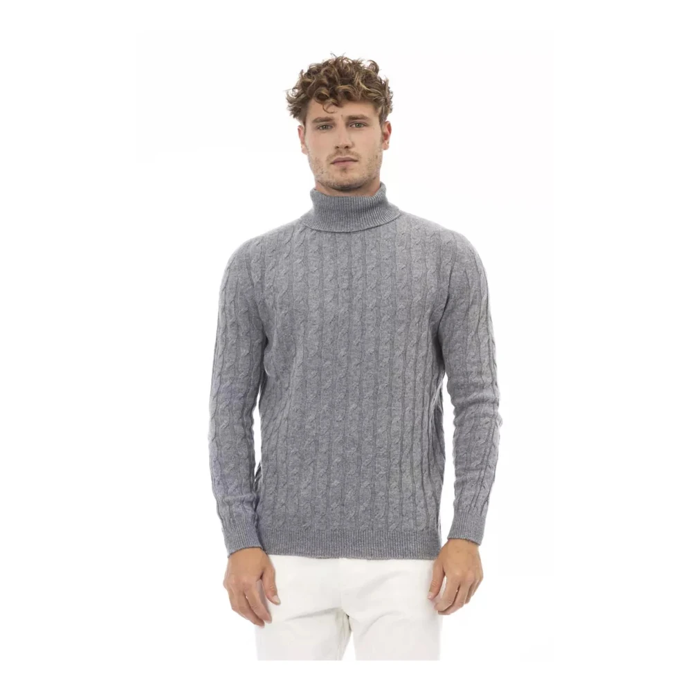 Alpha Studio Grijze Turtleneck Sweater Gray Heren