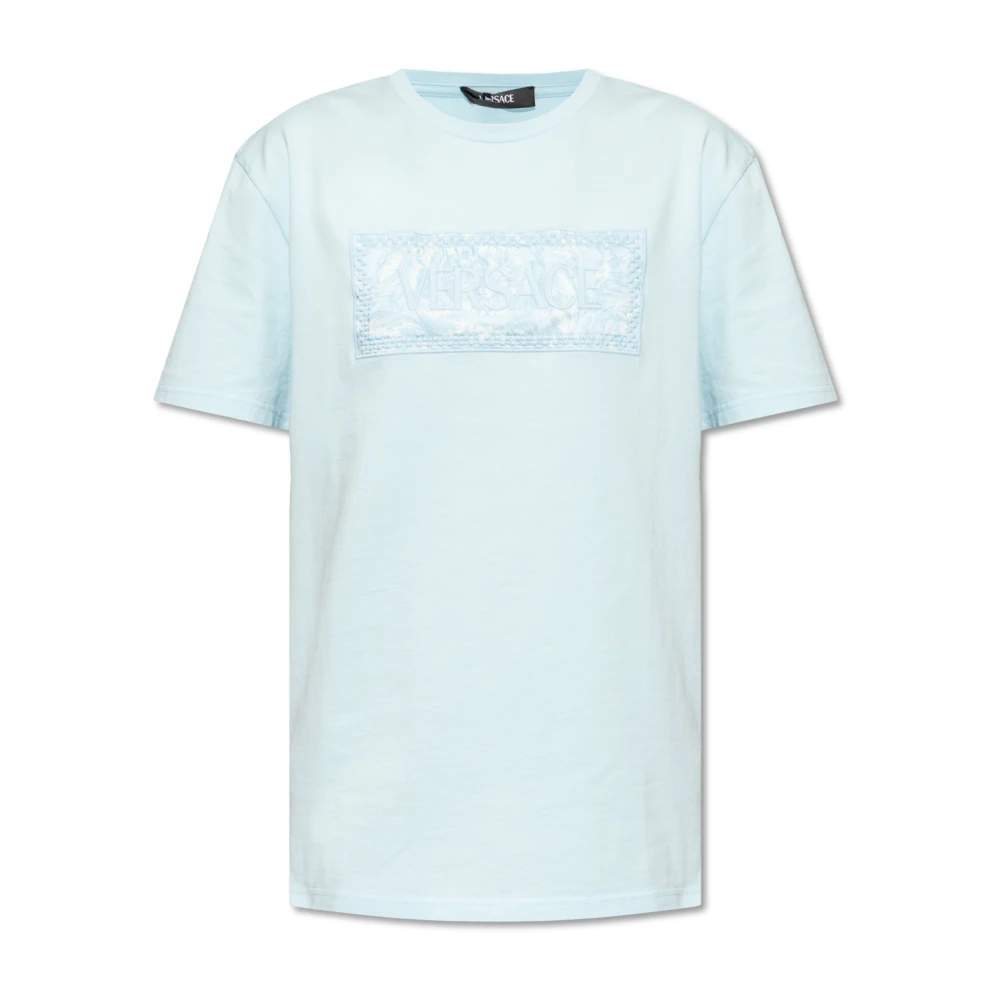 Versace T-shirt med logotyp Blue, Dam