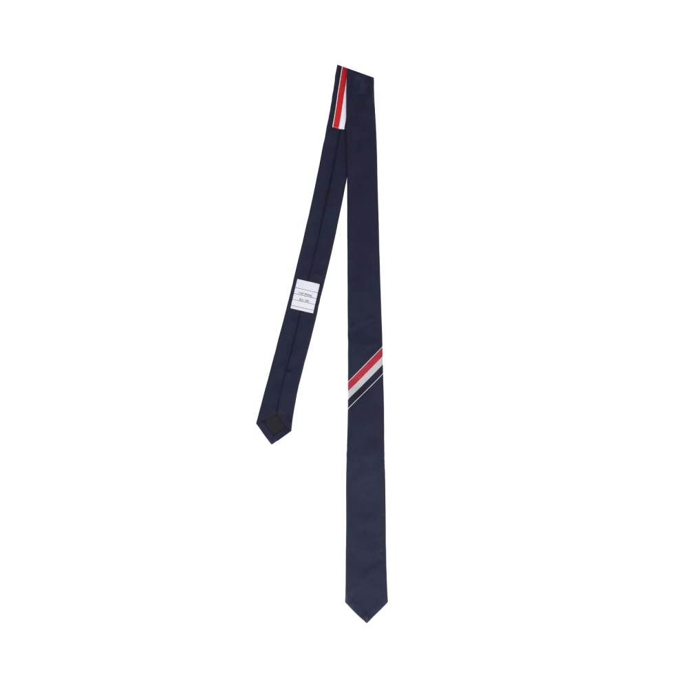 Thom Browne Gestreepte zijden stropdas met tricolor detail Blue Heren