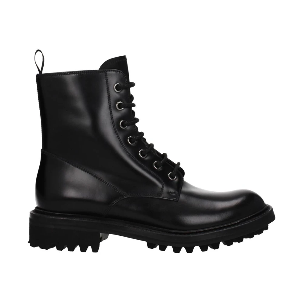 Church's Women's Black Vintage Lace-Up Leather Ankle Boots
