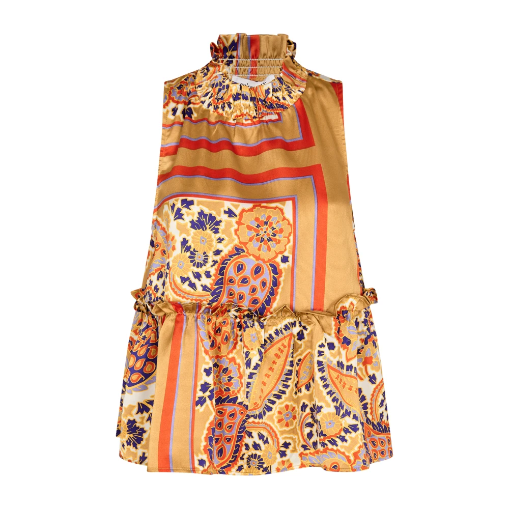 Co'Couture Halternek Top met Sjaal Orange Dames