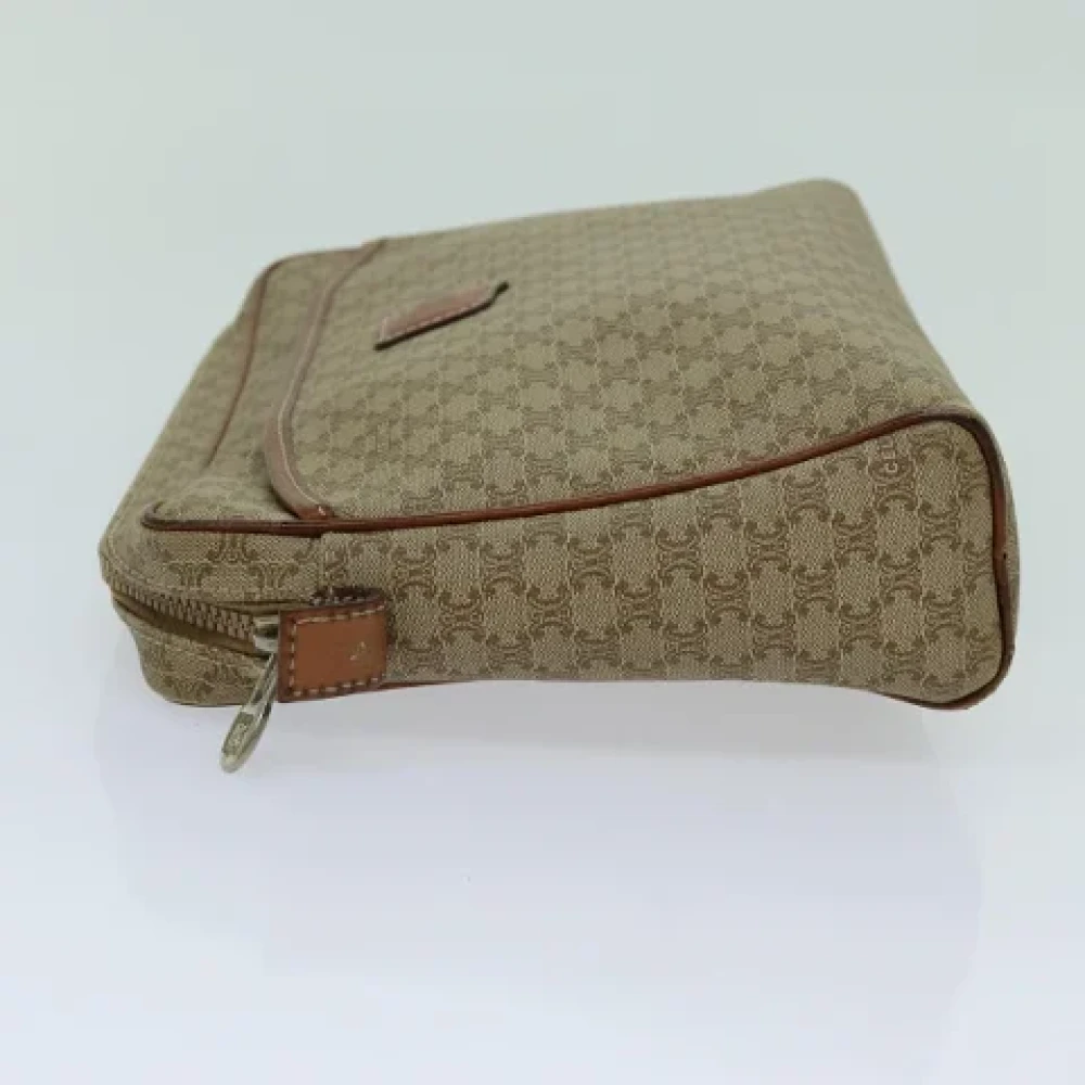 Celine Vintage Pre-owned Canvas clutches Beige Dames