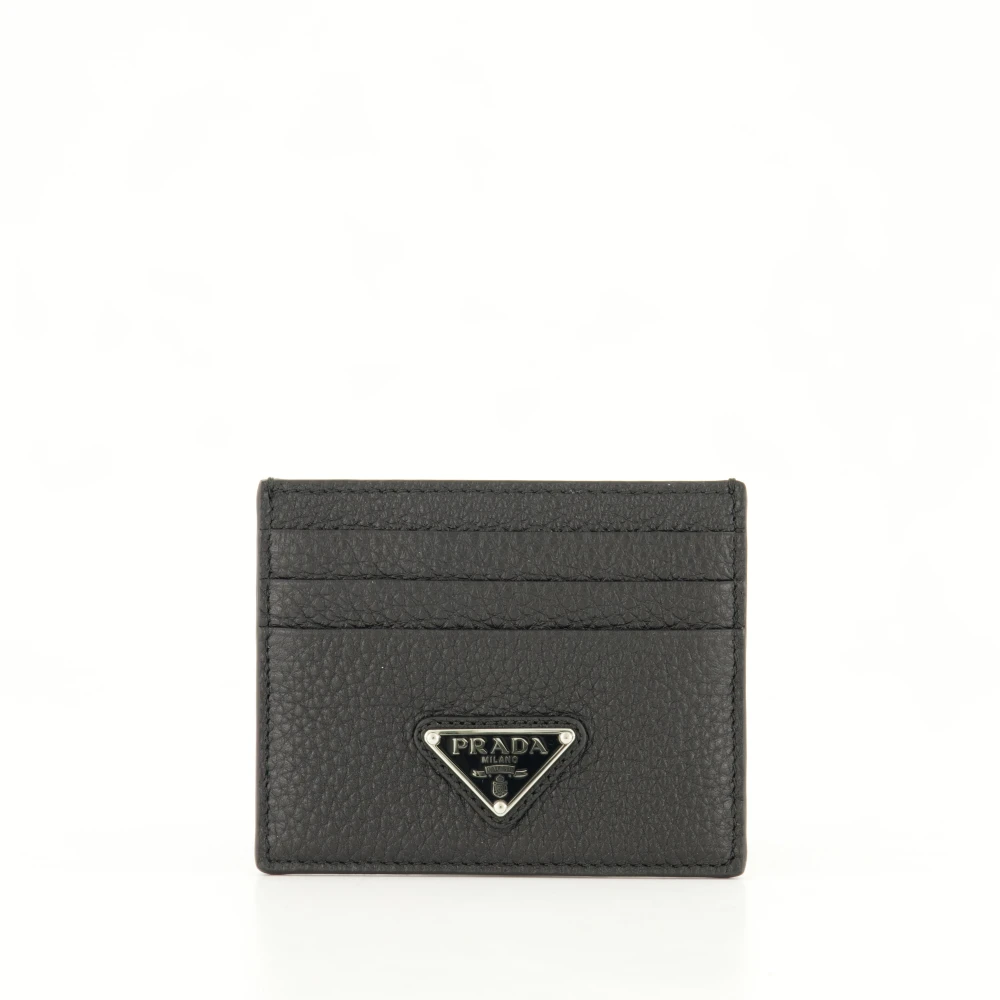 Prada Black Wallets & Cardholders, Male, One Size, Leather Card Holder