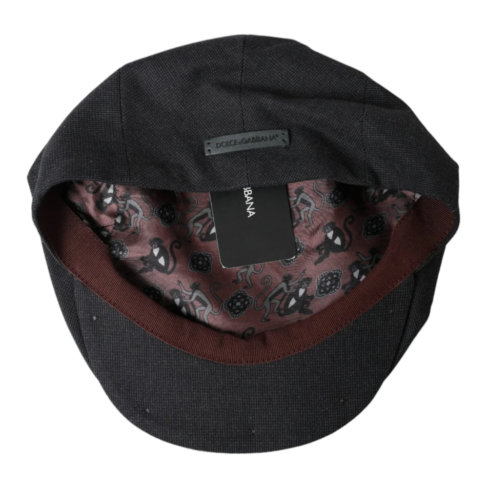 Dolce & Gabbana Grijze Katoenen Newsboy Cap Gray Heren