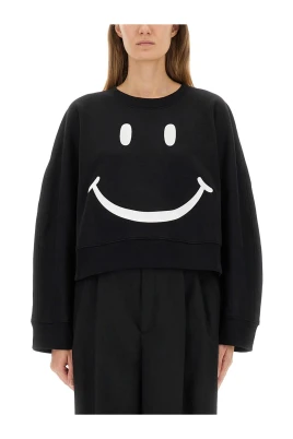 Smiley Face Cropped Sweatshirt