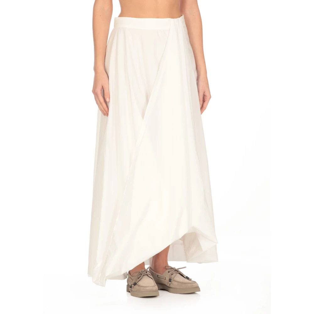 BRUNELLO CUCINELLI Witte Katoenen Asymmetrische Rok White Dames