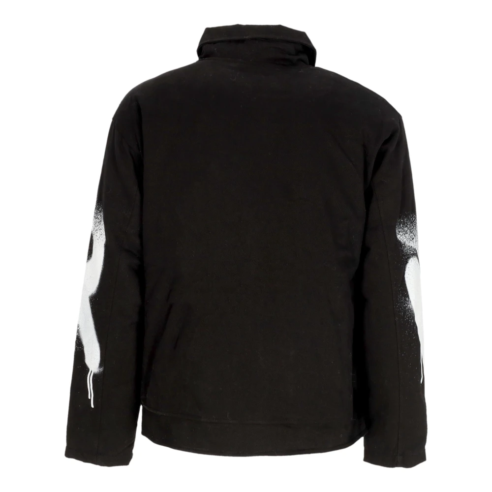 Disclaimer Zwarte Denim Gewatteerde Jas Ritssluiting Black Heren