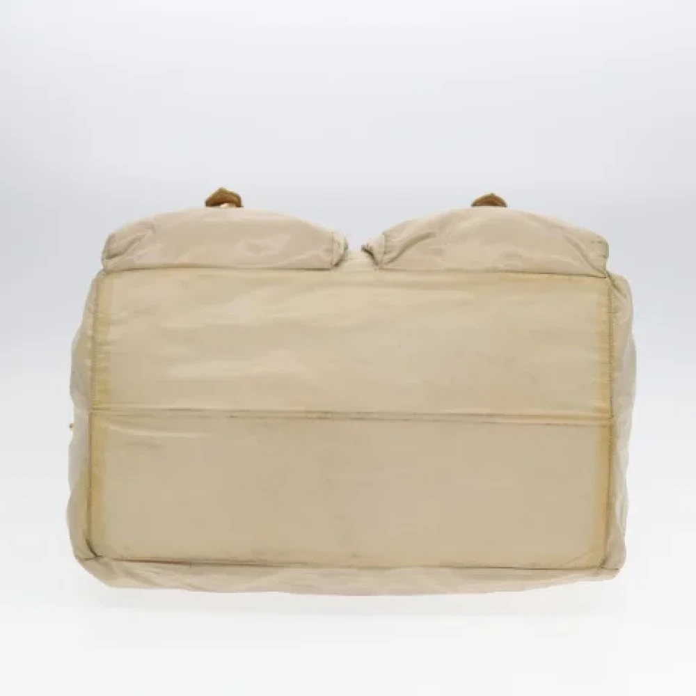 Prada Vintage Pre-owned Nylon handbags Beige Dames
