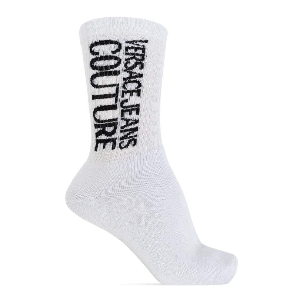 Versace Jeans Couture Katoenen sokken met logo White Heren