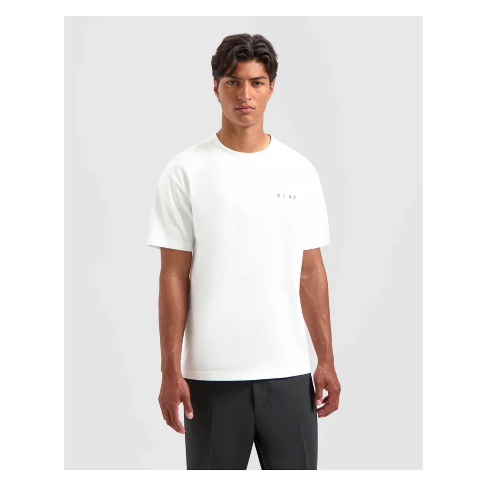 Olaf Hussein Wit T-shirt met M180103 White Heren