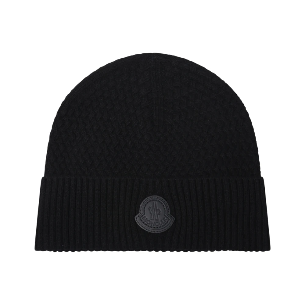 Moncler Ribbed Knit Beanie - Unisex - Accessories - Black - One Size - Accessories