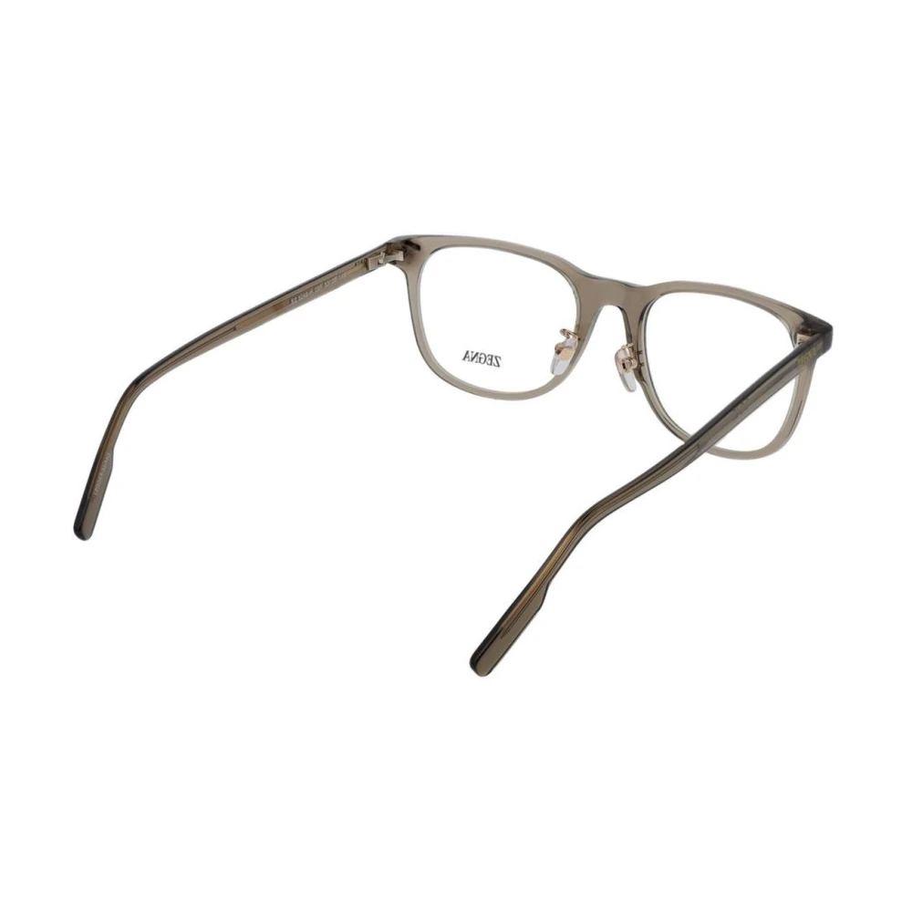 Ermenegildo Zegna Bruine Ronde Optische Frames met Demo Bril Brown Heren
