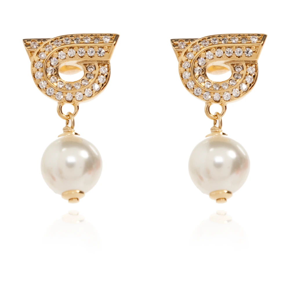 Ferragamo Women's Yellow Earrings With Logo