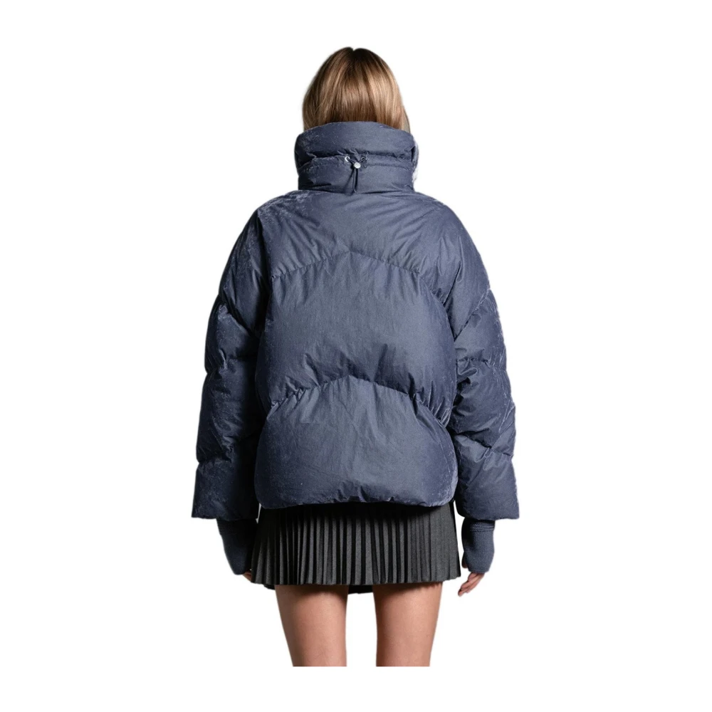 Duno Navy Blauwe Donsjas met Geometrisch Quilten Blue Dames
