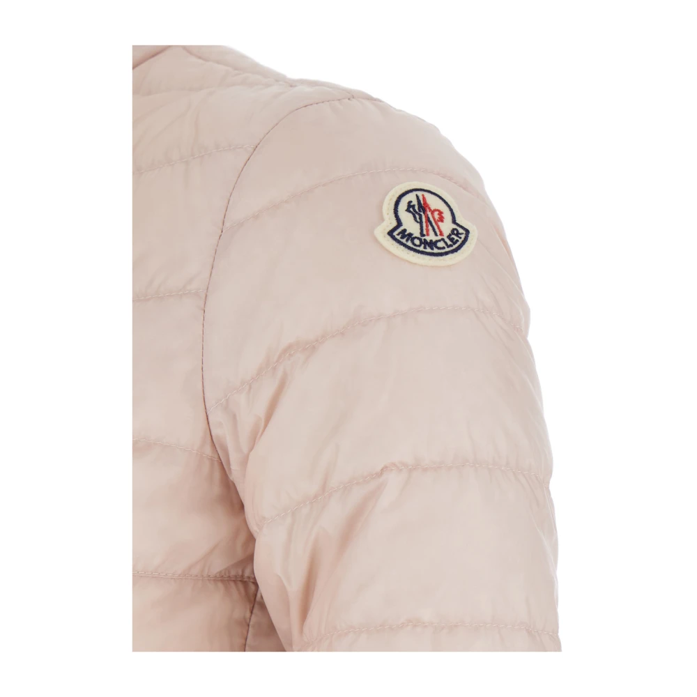 Moncler Roze donsjack met mandarijnkraag Pink Dames