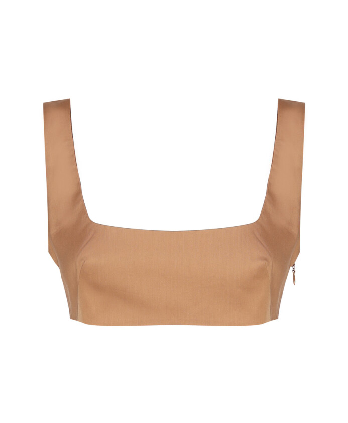 top-beige-en-coton-a-col-carre