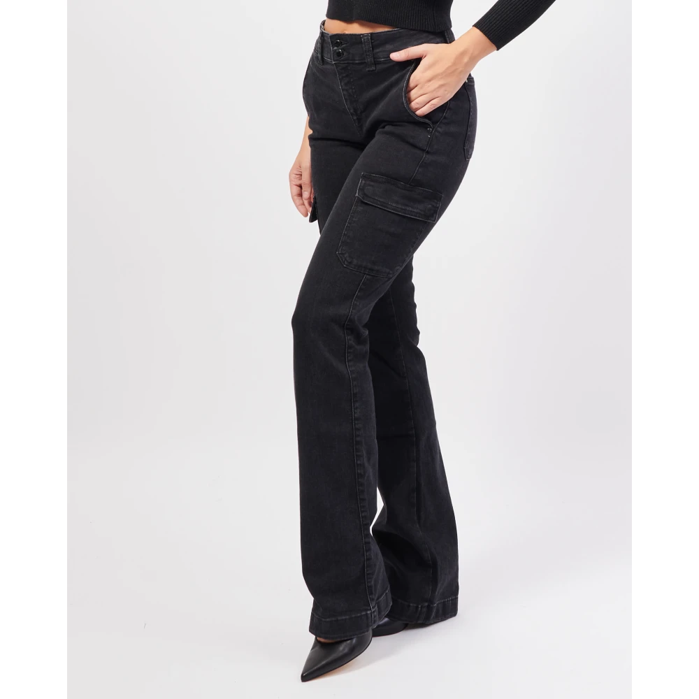 Guess Zwarte Cargo Bootcut Jeans Black Dames