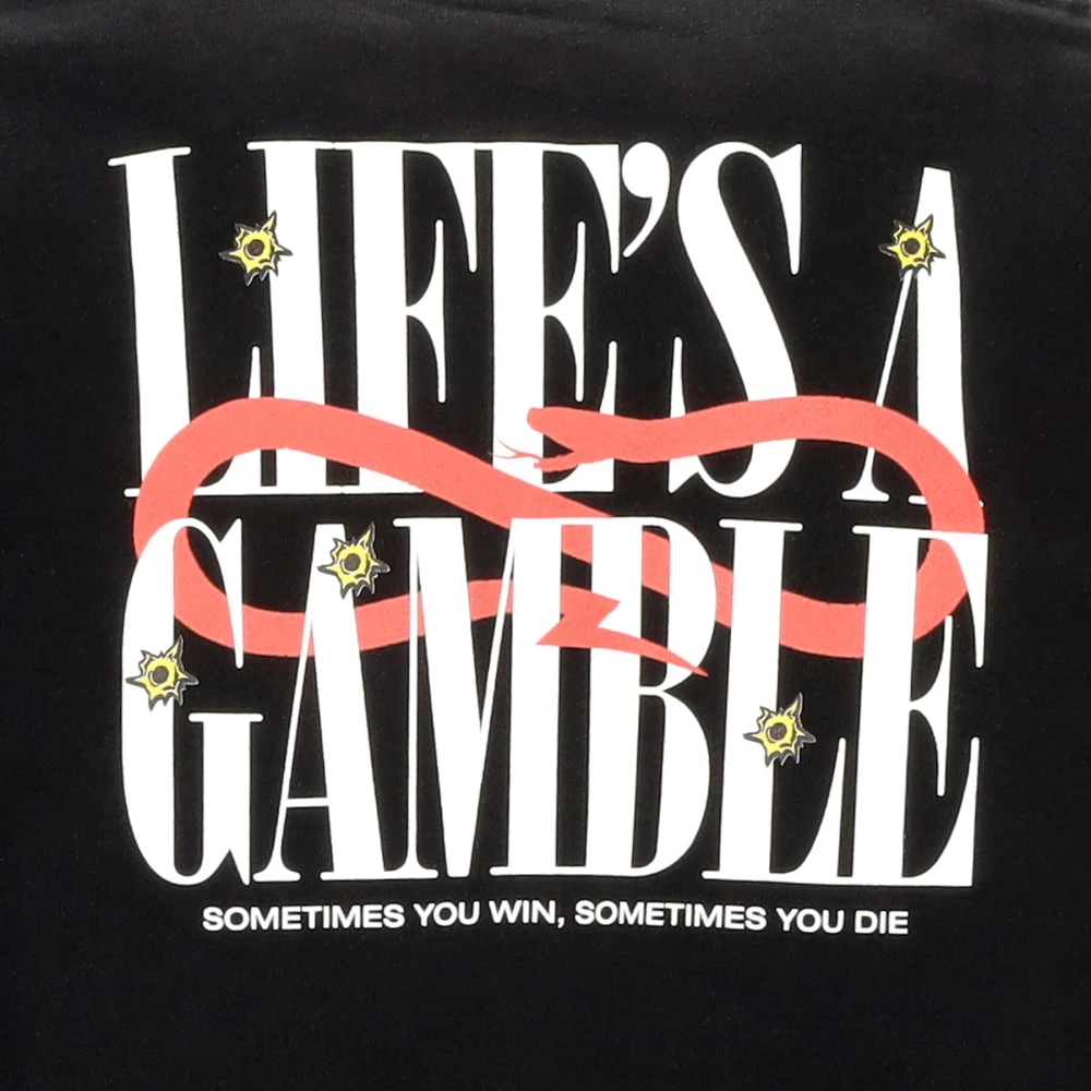 Propaganda Zwarte Lichtgewicht Hoodie met Roulette Print Black Heren